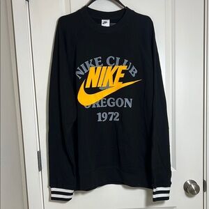Nike Oregon Club 1972 Track Crewneck Sweatshirt Black Mens Large